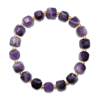 Dream Amethyst Tooth Cube Bracelet